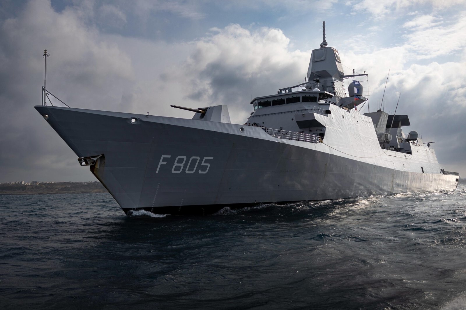 Broadcaster posts tracker to Dutch frigate and follows its route