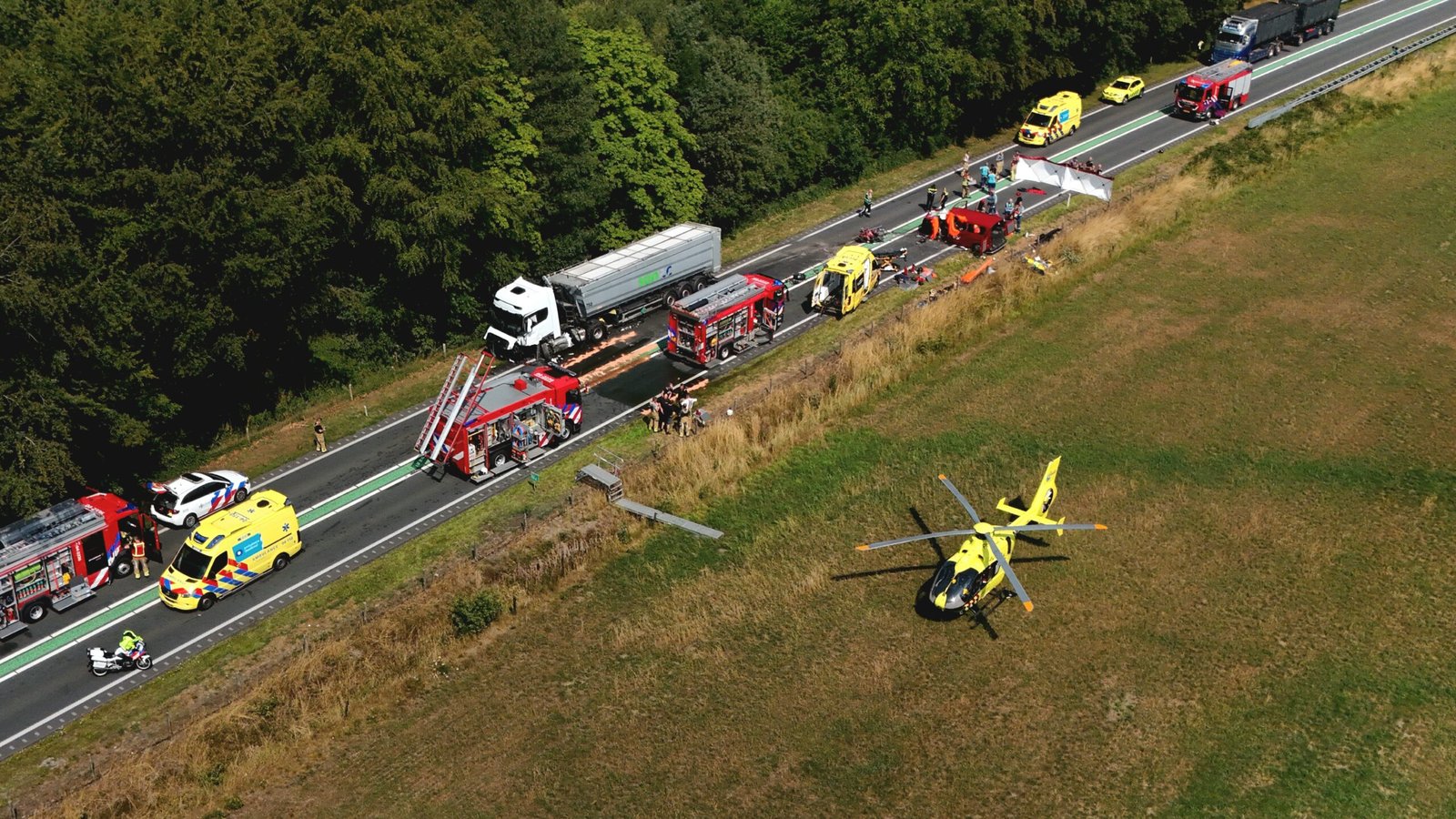 One person dies, six injured in crash between lorry and minibus